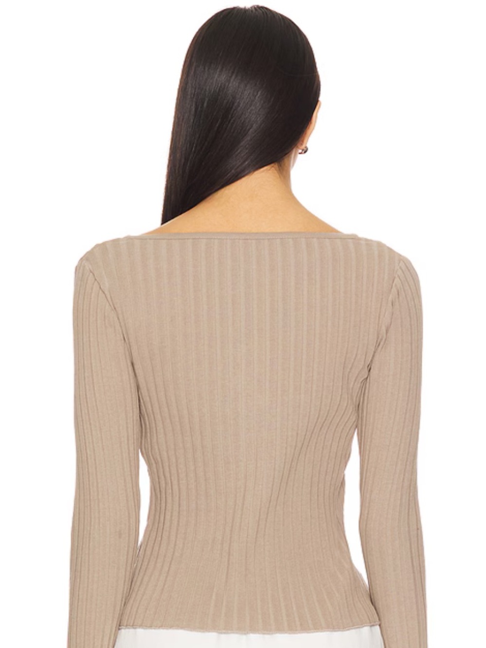 *New* Free People Chestnut Ribbed Button-Front Long Sleeve Top - Picture 9 of 9